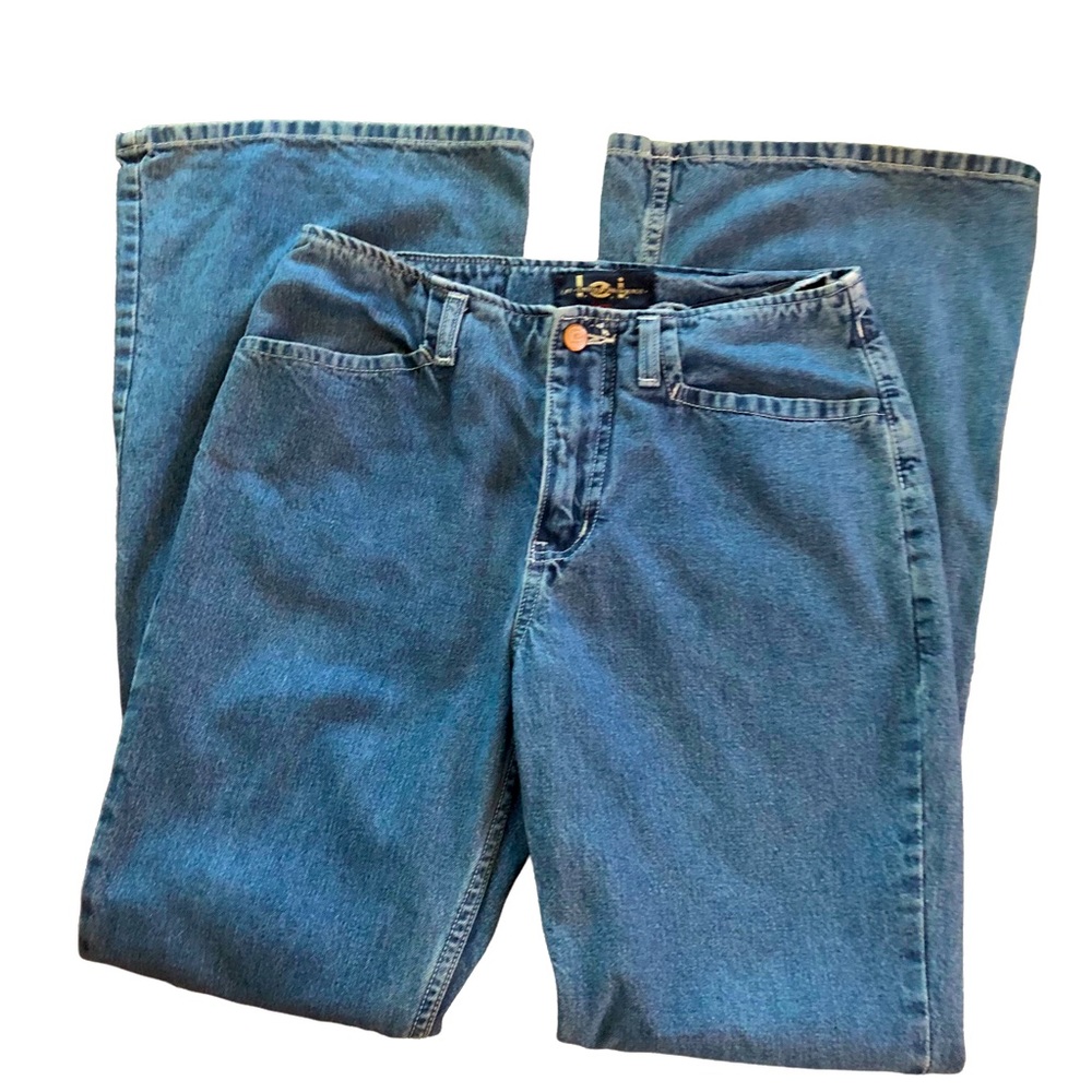 Vintage L.E.I. Bell Bottom Penny Lane Retro Jeans. Y2K. 100% Cotton. Size 7 - Picture 2 of 12